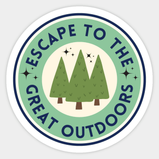 Escape to the Great Outdoors! Simple Camping Shirt Design Sticker